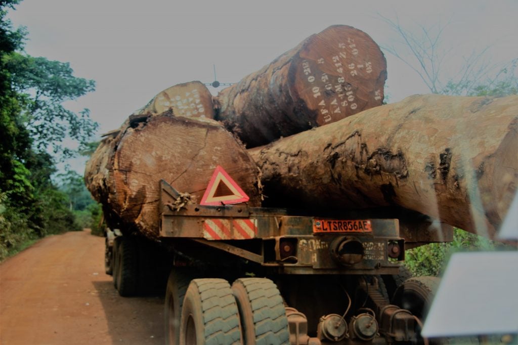 Truck transporting logs in Djoum. Forest communities are demanding clarity in the management of financial fallouts and the creation of an independent body that will ensure transparency and improve governance in a complex and troubled sector Photo credit/Eugene Ndi